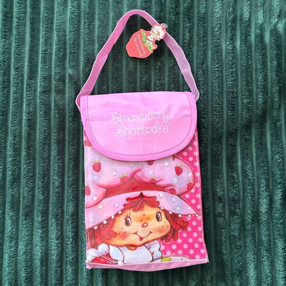 2007 Strawberry Shortcake Pink Flap Top Tote Lunch Bag